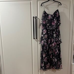 Petal & Pup Black and Pink Floral Maxi Dress